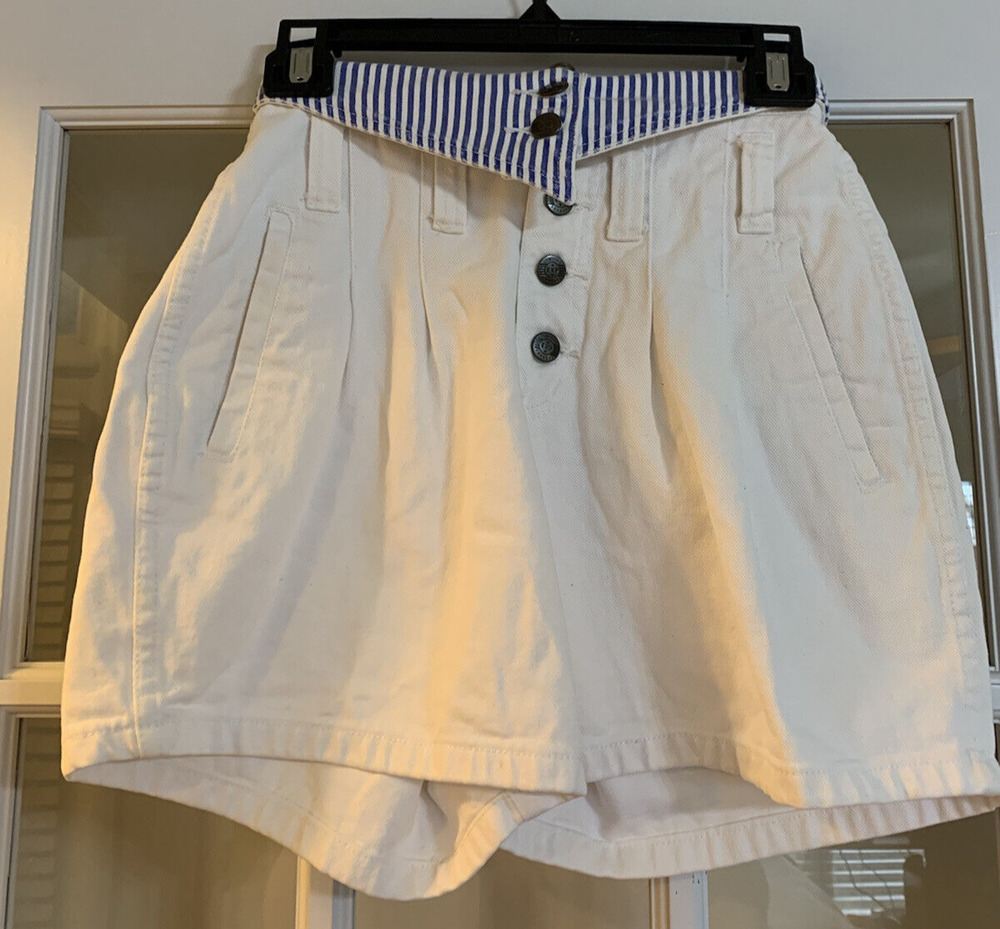 Limited express 80s nostalgic white flip over shorts trendy womens size 3